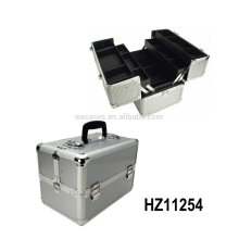 best seller professional aluminum cosmetic case with 4 plastic trays inside manufacturer